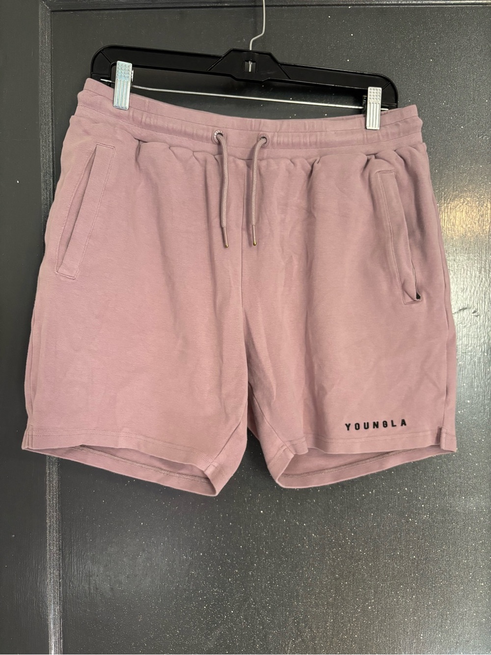 YoungLA Men's Mauve Elastic Waist Drawstring Shorts